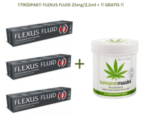 Flexus Fluid 25mg/2,5ml  !!TRÓJPAK!! + Maść konopna na bóle mięśni i stawów 250ml